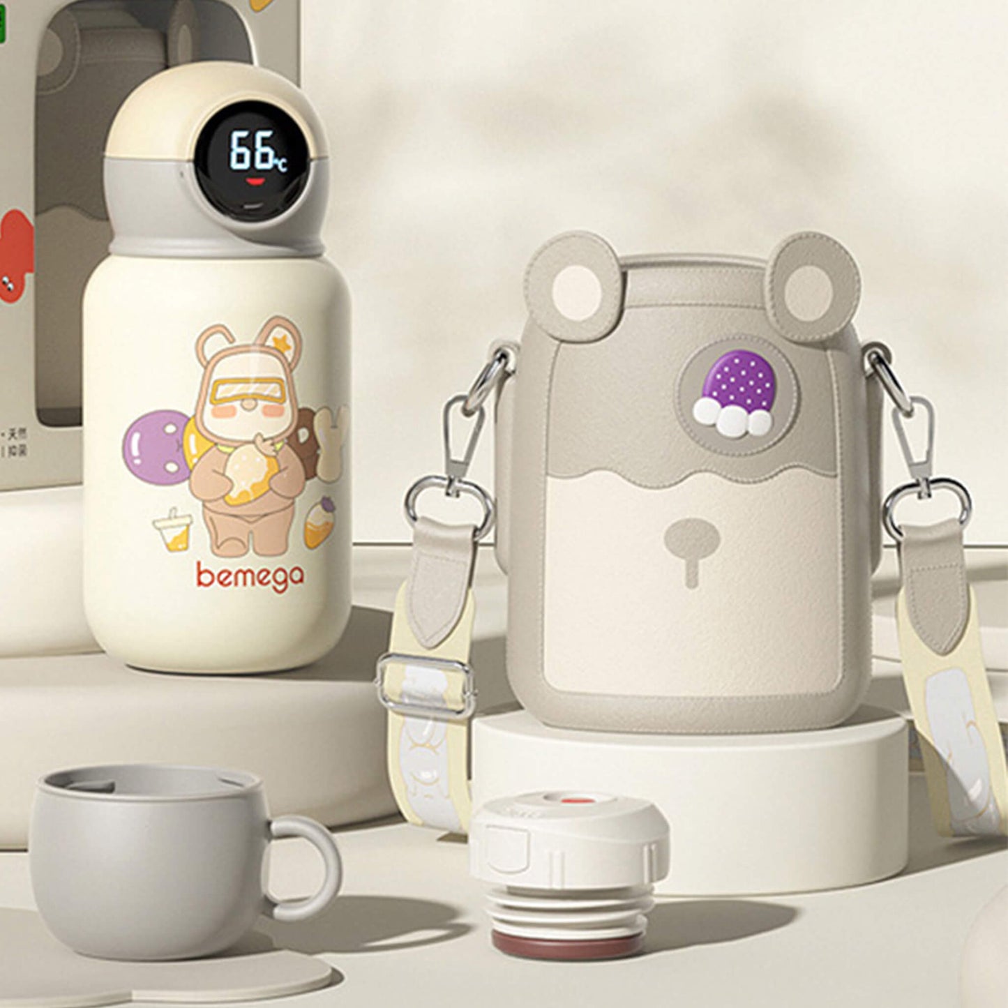 Leakproof Cartoon Prints Pure Titanium Thermos