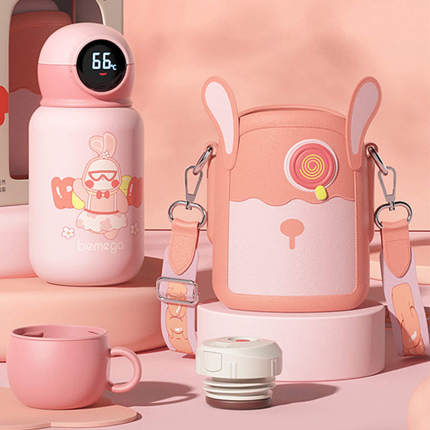 Leakproof Cartoon Prints Pure Titanium Thermos