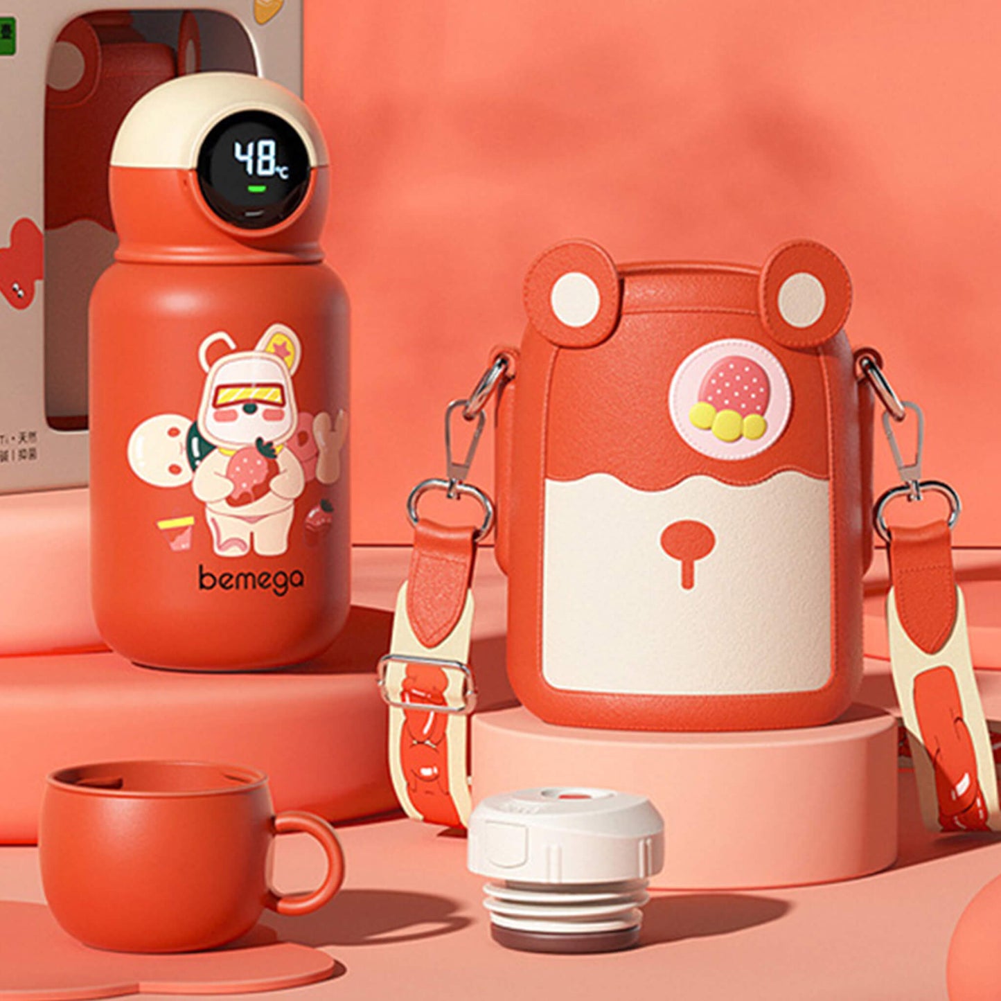 Leakproof Cartoon Prints Pure Titanium Thermos