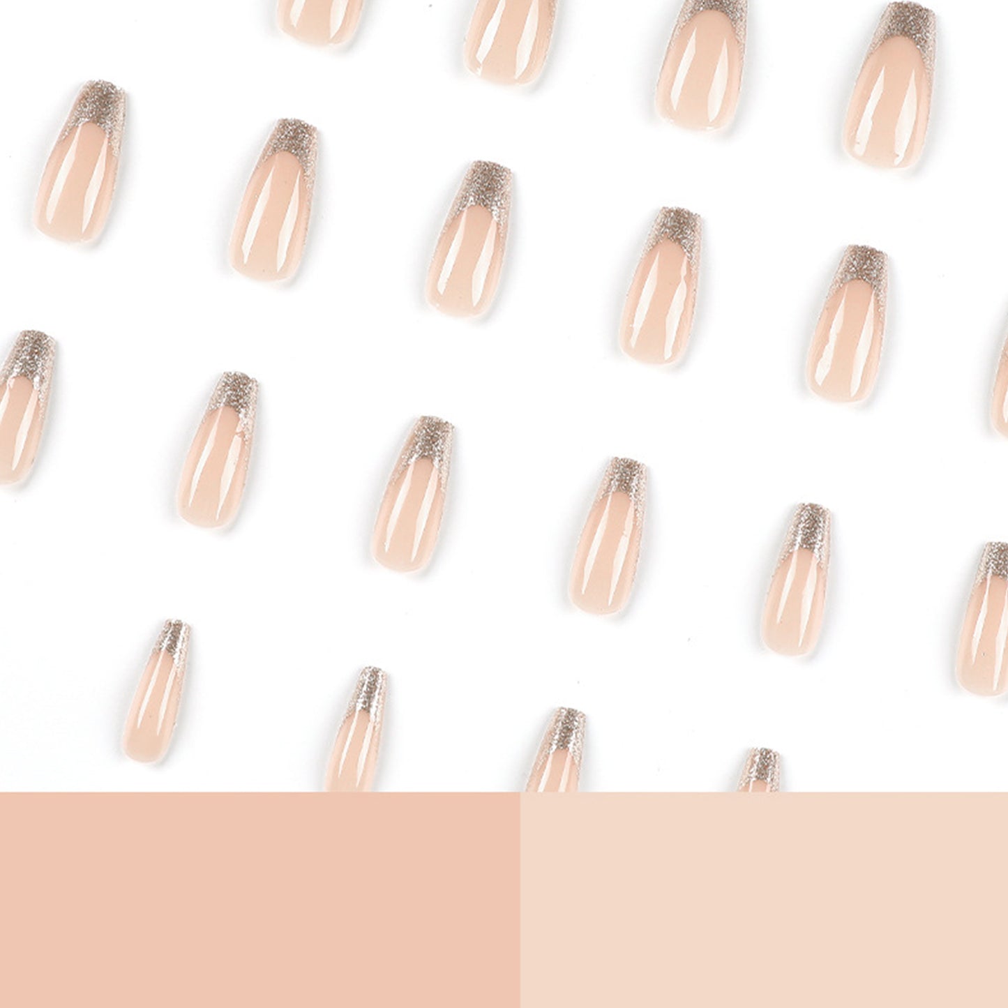 Sparkling Long Coffin Press-On Nails