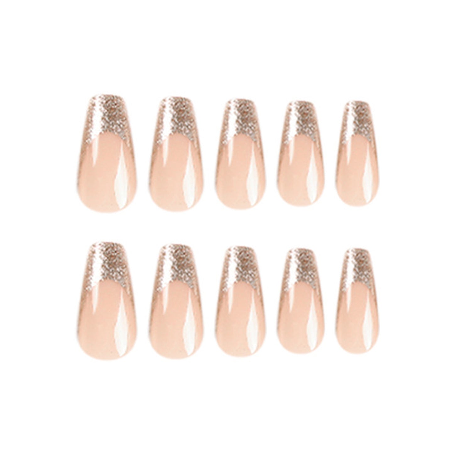 Sparkling Long Coffin Press-On Nails