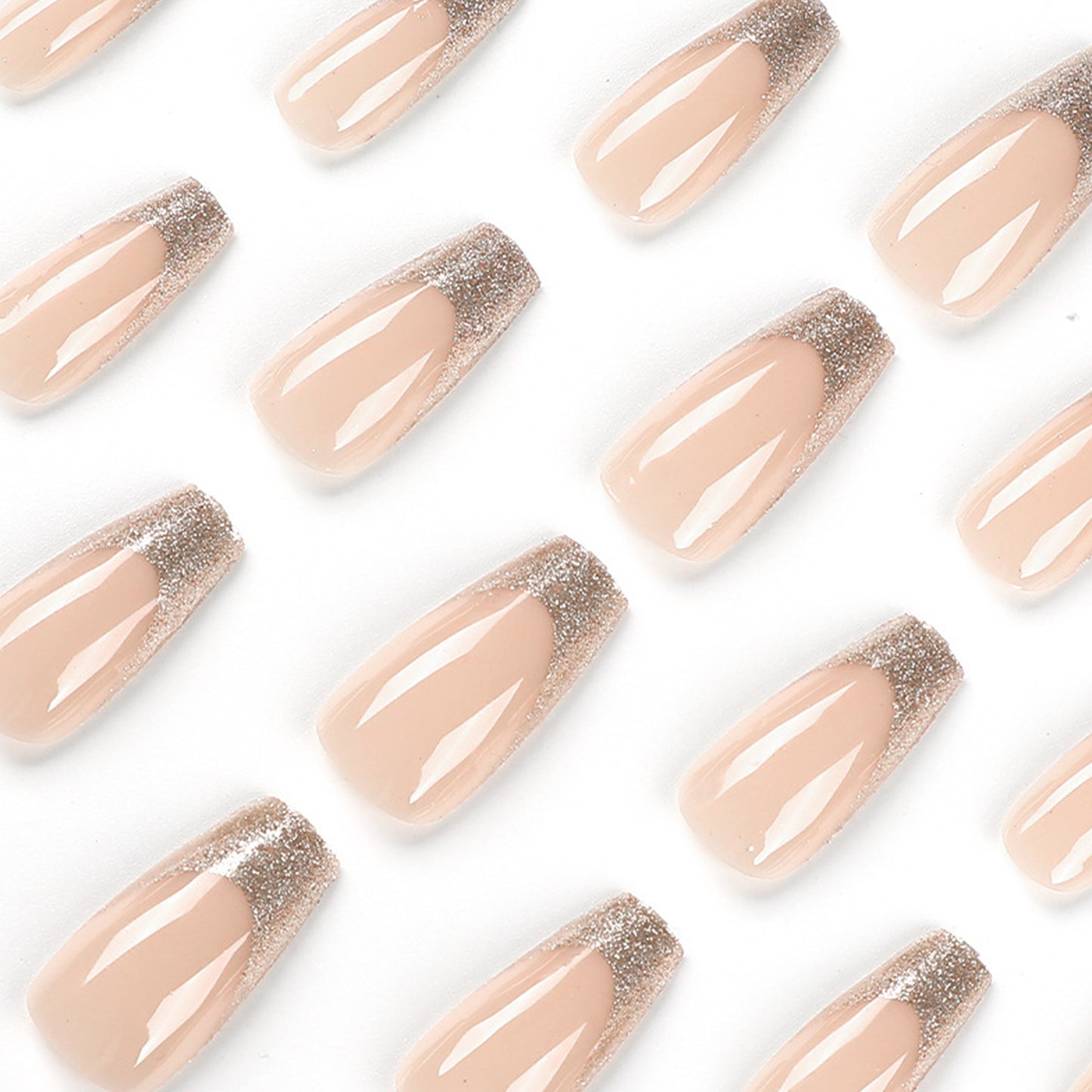 Sparkling Long Coffin Press-On Nails