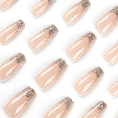 Sparkling Long Coffin Press-On Nails