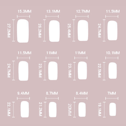 Snake Black Medium Square Press-On Nails 24 Pcs