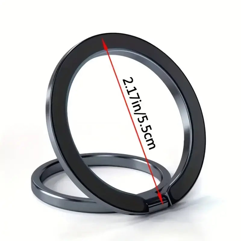Metal Magnetic Phone Grip MagSafe Finger Loop & Horizontal Ring Stand for iPhone