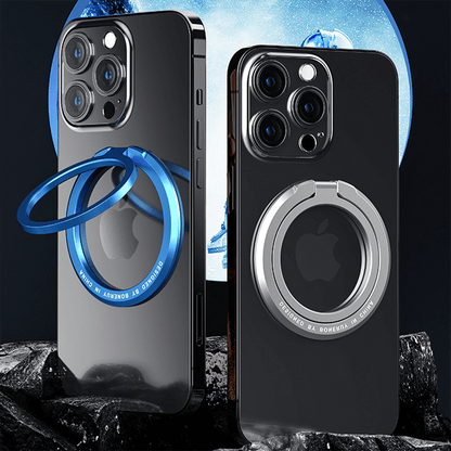 Metal Magnetic Phone Grip MagSafe Finger Loop & Horizontal Ring Stand for iPhone