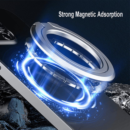 Metal Magnetic Phone Grip MagSafe Finger Loop & Horizontal Ring Stand for iPhone