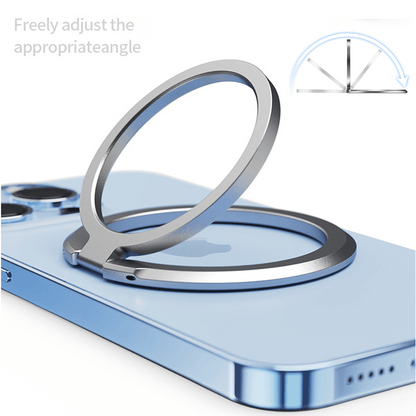 Metal Magnetic Phone Grip MagSafe Finger Loop & Horizontal Ring Stand for iPhone