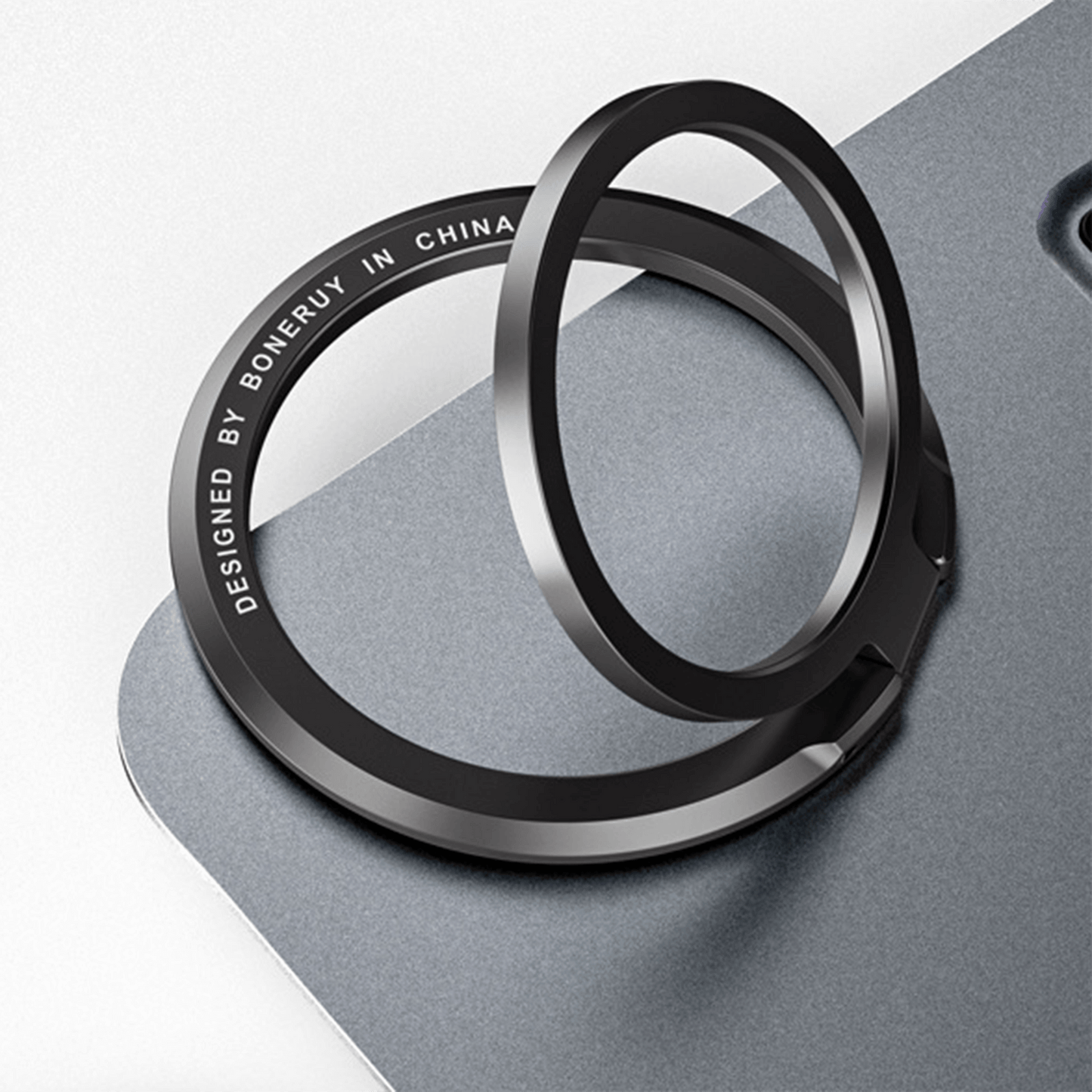 Metal Magnetic Phone Grip MagSafe Finger Loop & Horizontal Ring Stand for iPhone
