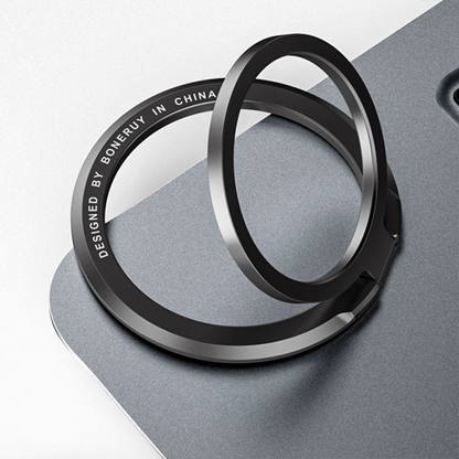 Metal Magnetic Phone Grip MagSafe Finger Loop & Horizontal Ring Stand for iPhone