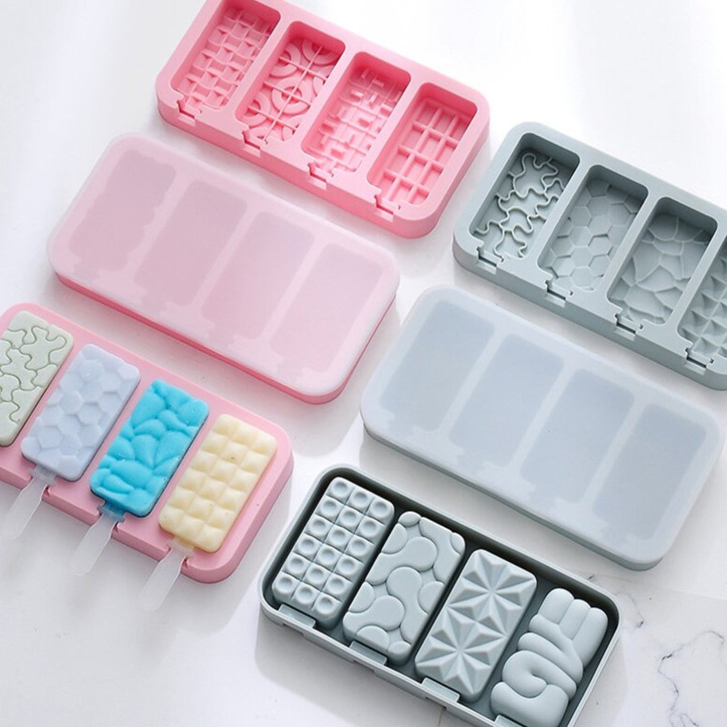 Versatile Mixed Shapes Silicone Popsicle Mould