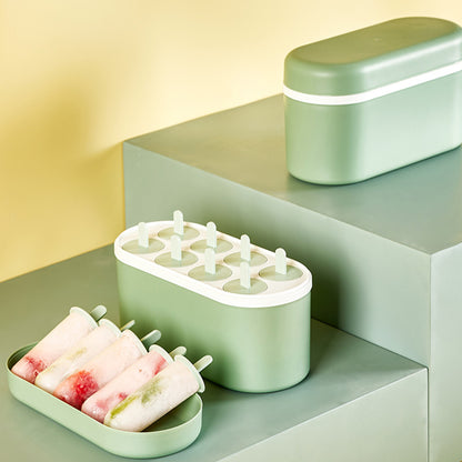 Multi-Hole  Silicon Popsicle 8 Grid Mold Set