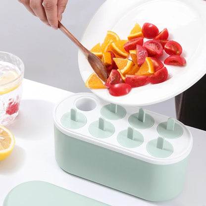 Multi-Hole  Silicon Popsicle 8 Grid Mold Set