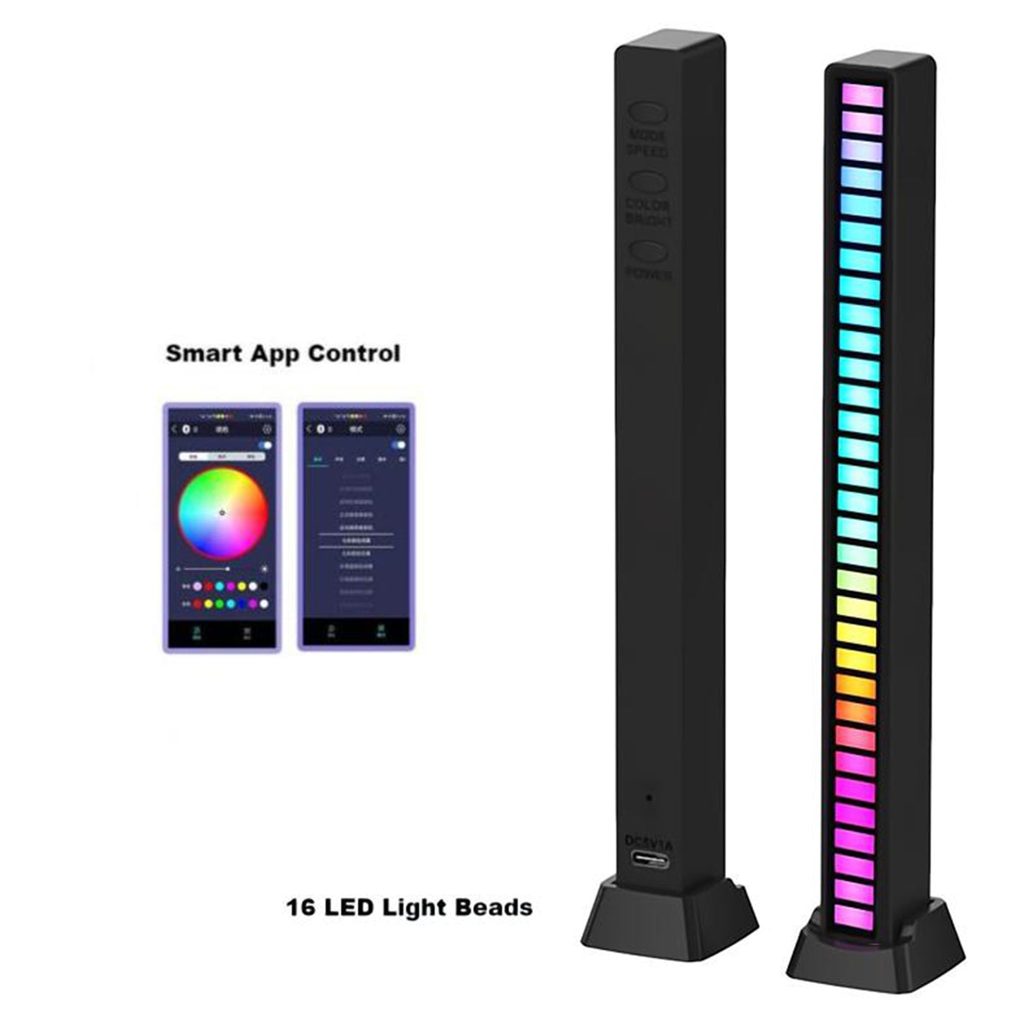 Voice-Activated Music Sync Atmosphere RGB LED Light Bar.