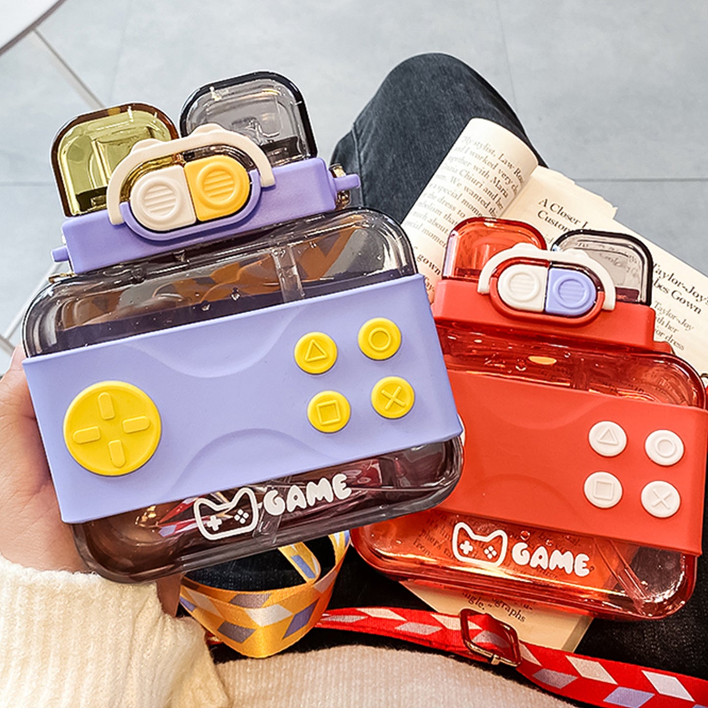 Nintendo Console Game Water Bottle Double Drinking