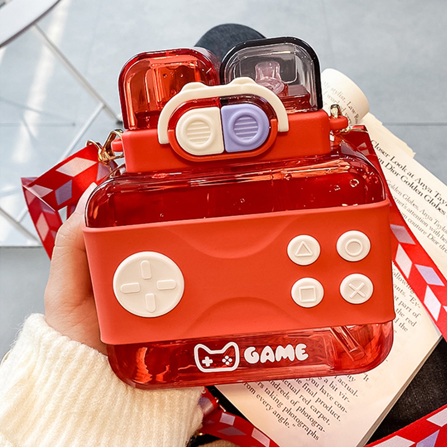 Nintendo Console Game Water Bottle Double Drinking