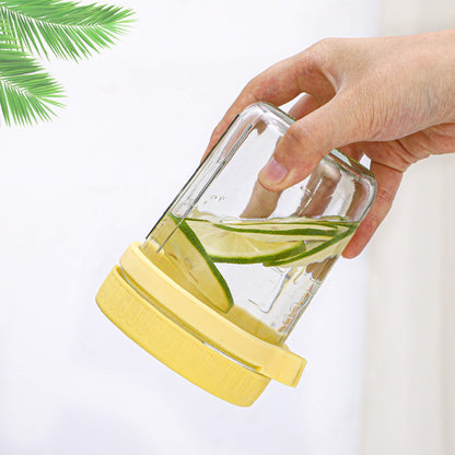 Overnight Airtight Oats Cup Glass with Lid And Spoon