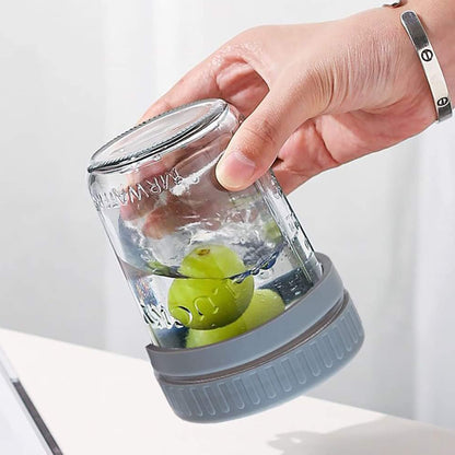 Overnight Airtight Oats Cup Glass with Lid And Spoon