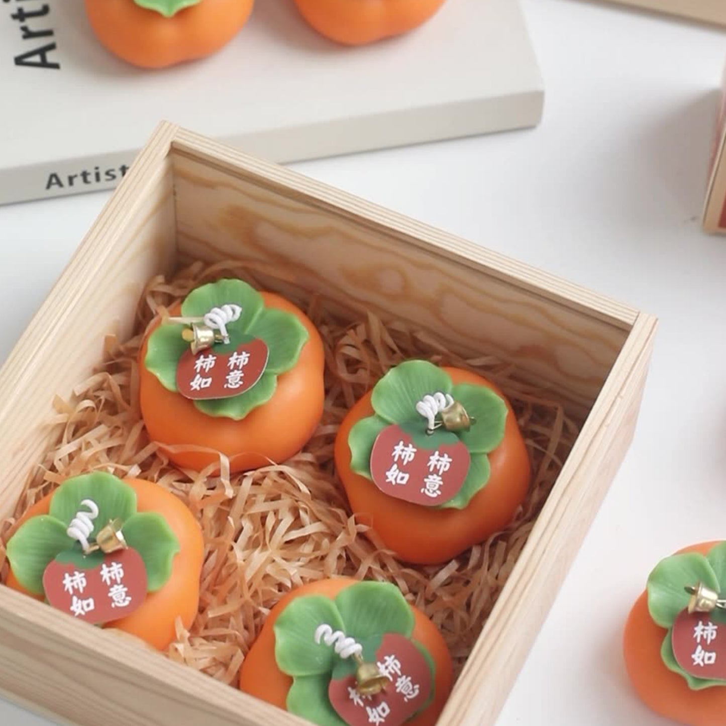 Persimmon Shaped Aromatherapy Candle 3 Pcs