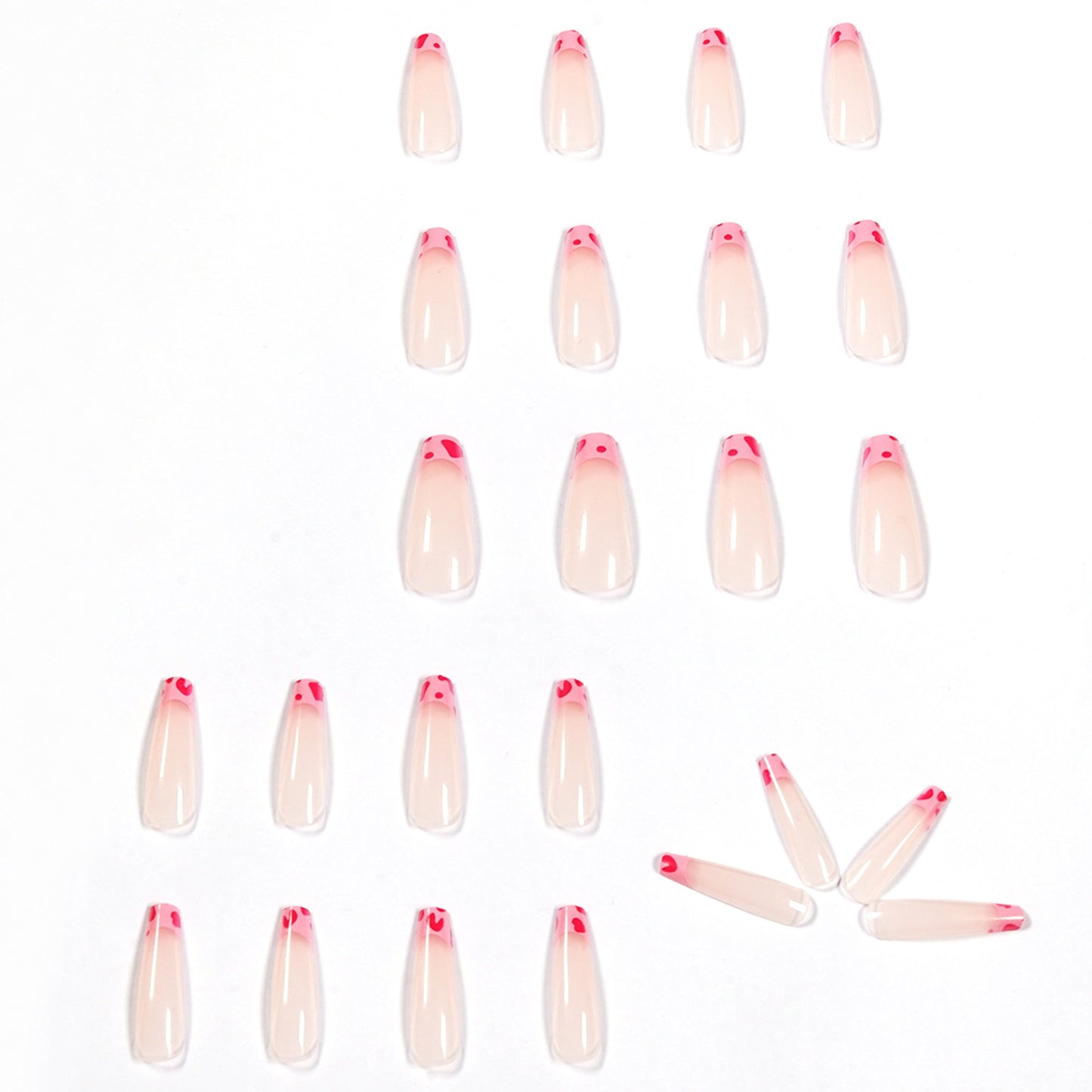 Cute Pink Cow Pattern Long Ballerina Press-on Nails