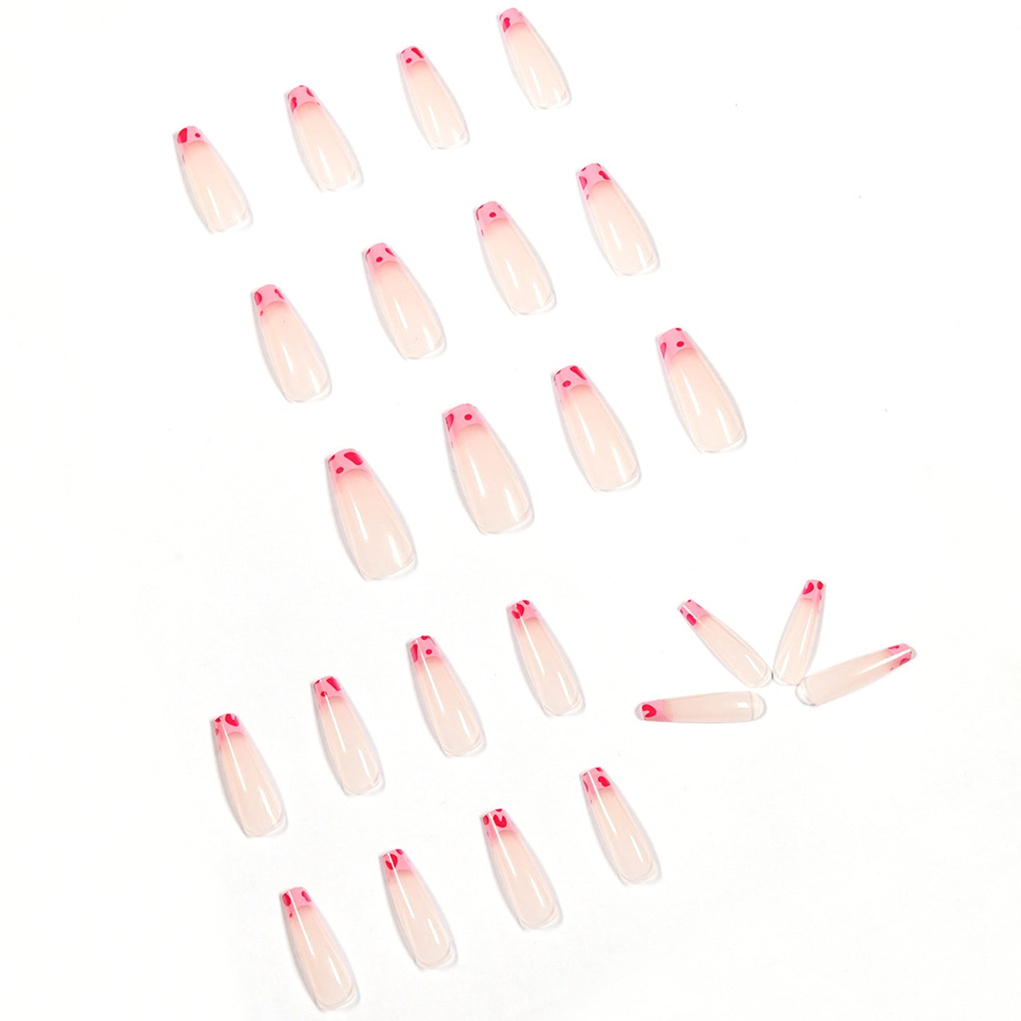 Cute Pink Cow Pattern Long Ballerina Press-on Nails