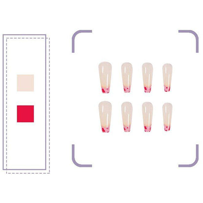 Cute Pink Cow Pattern Long Ballerina Press-on Nails
