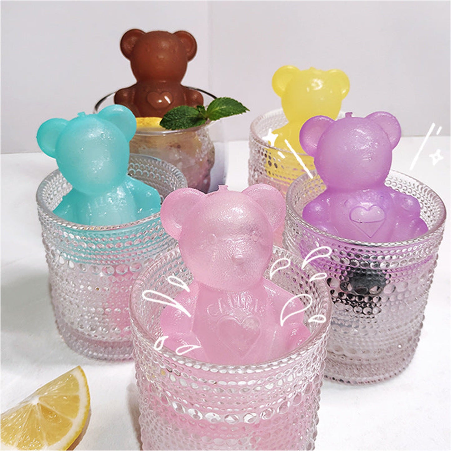 Reusable Fast Freezing Ice Cube Plastic Bear Ice Mold