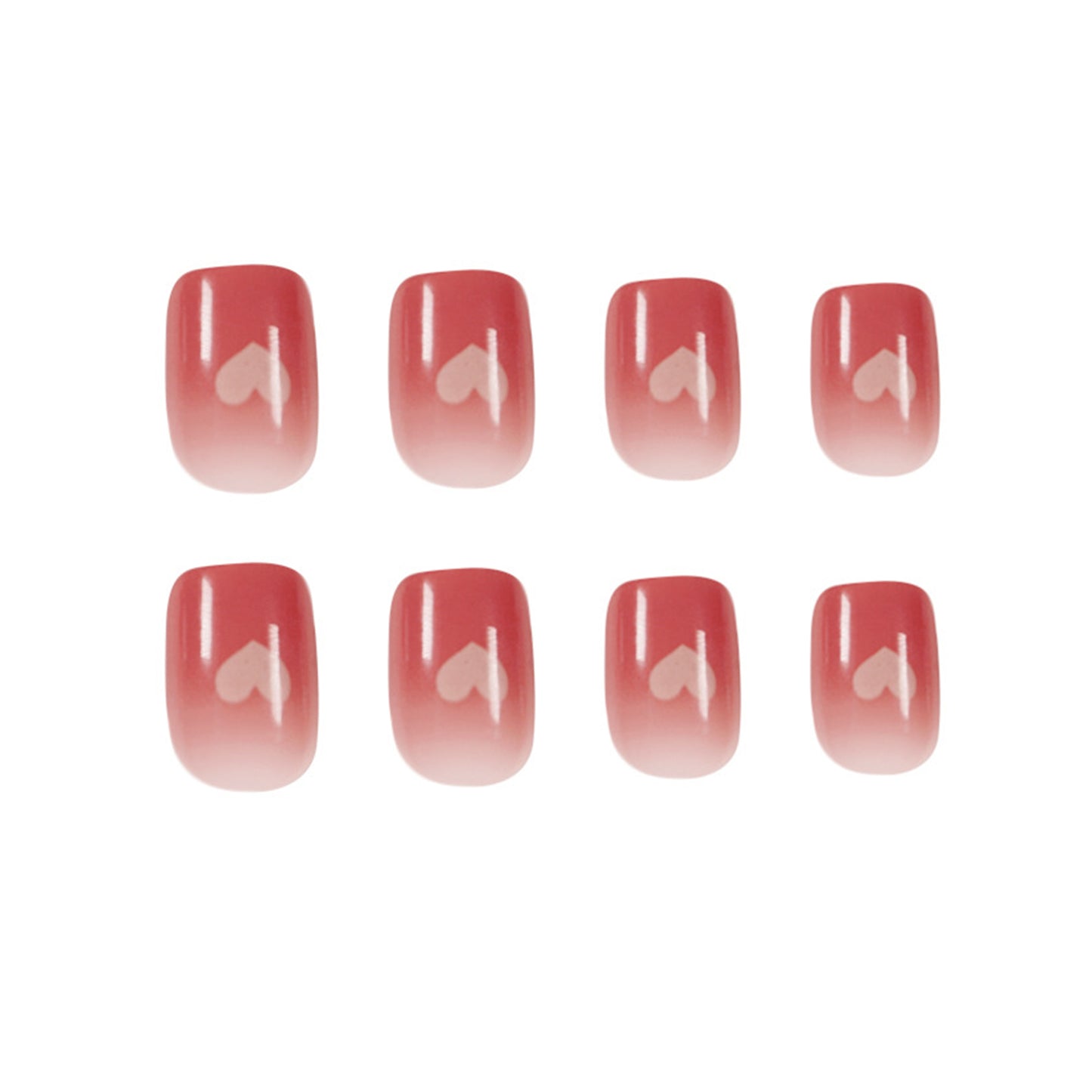 Nude Peach Sweet Heart Short Square Press-on Nails
