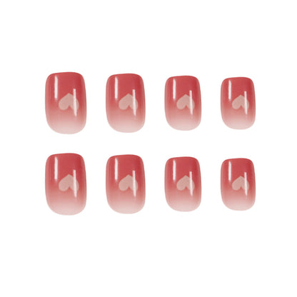 Nude Peach Sweet Heart Short Square Press-on Nails