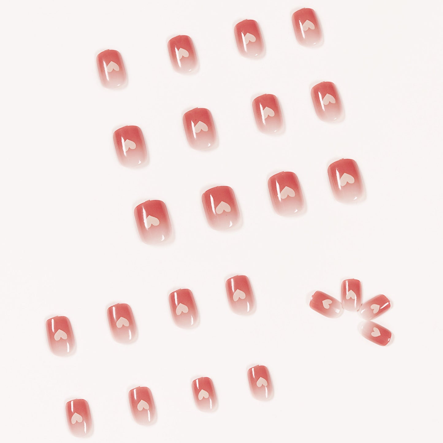 Nude Peach Sweet Heart Short Square Press-on Nails