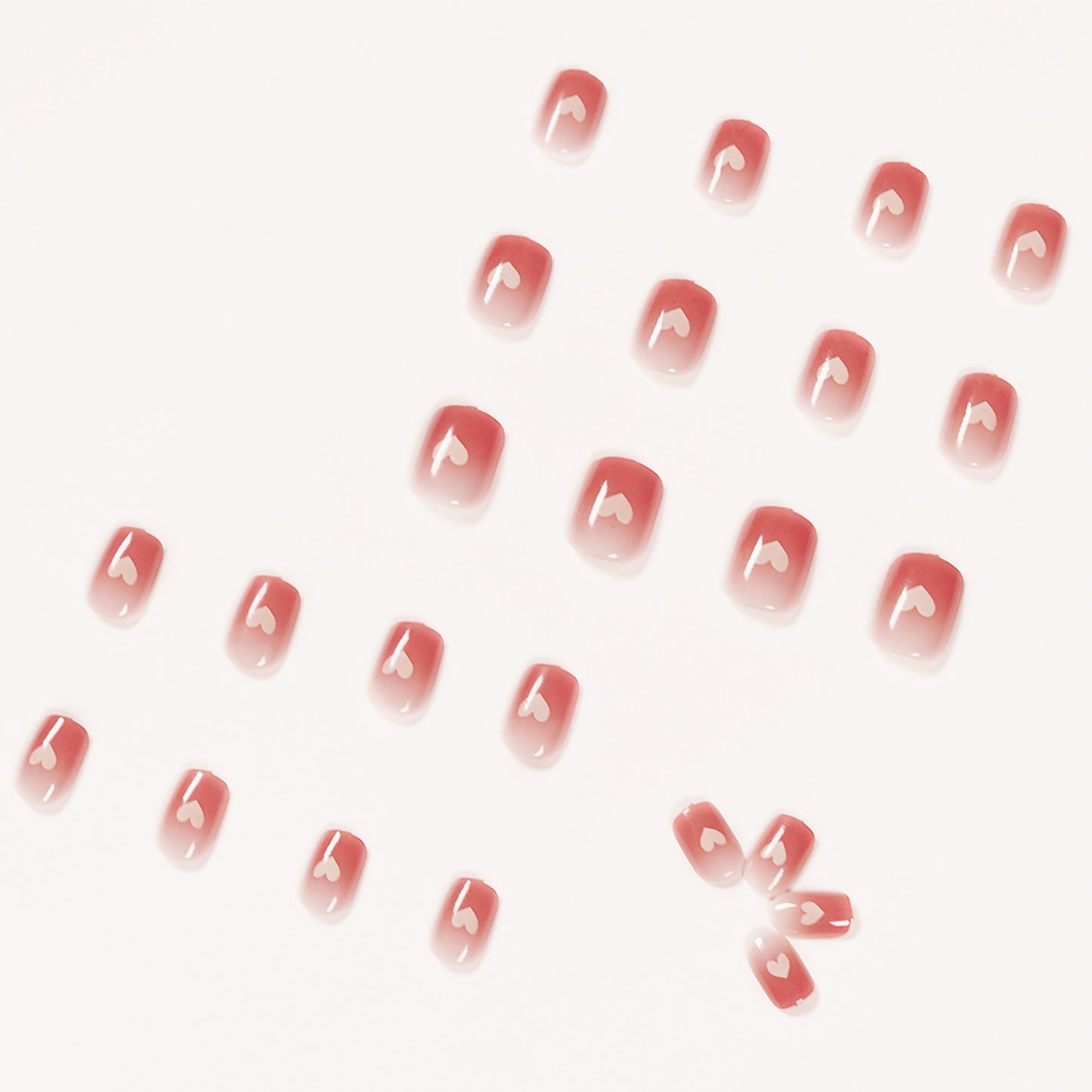 Nude Peach Sweet Heart Short Square Press-on Nails