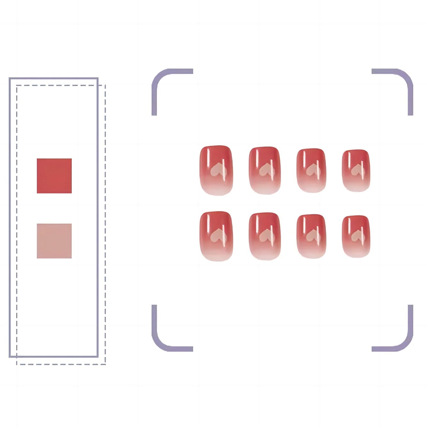 Nude Peach Sweet Heart Short Square Press-on Nails