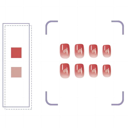 Nude Peach Sweet Heart Short Square Press-on Nails