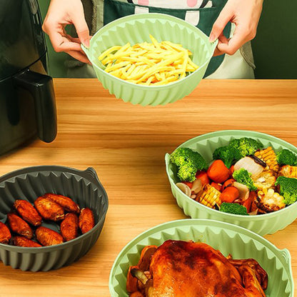 Dual-Handle Silicone Pot Air Fryers Tray