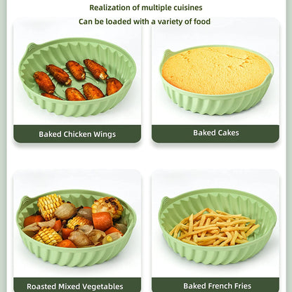 Dual-Handle Silicone Pot Air Fryers Tray
