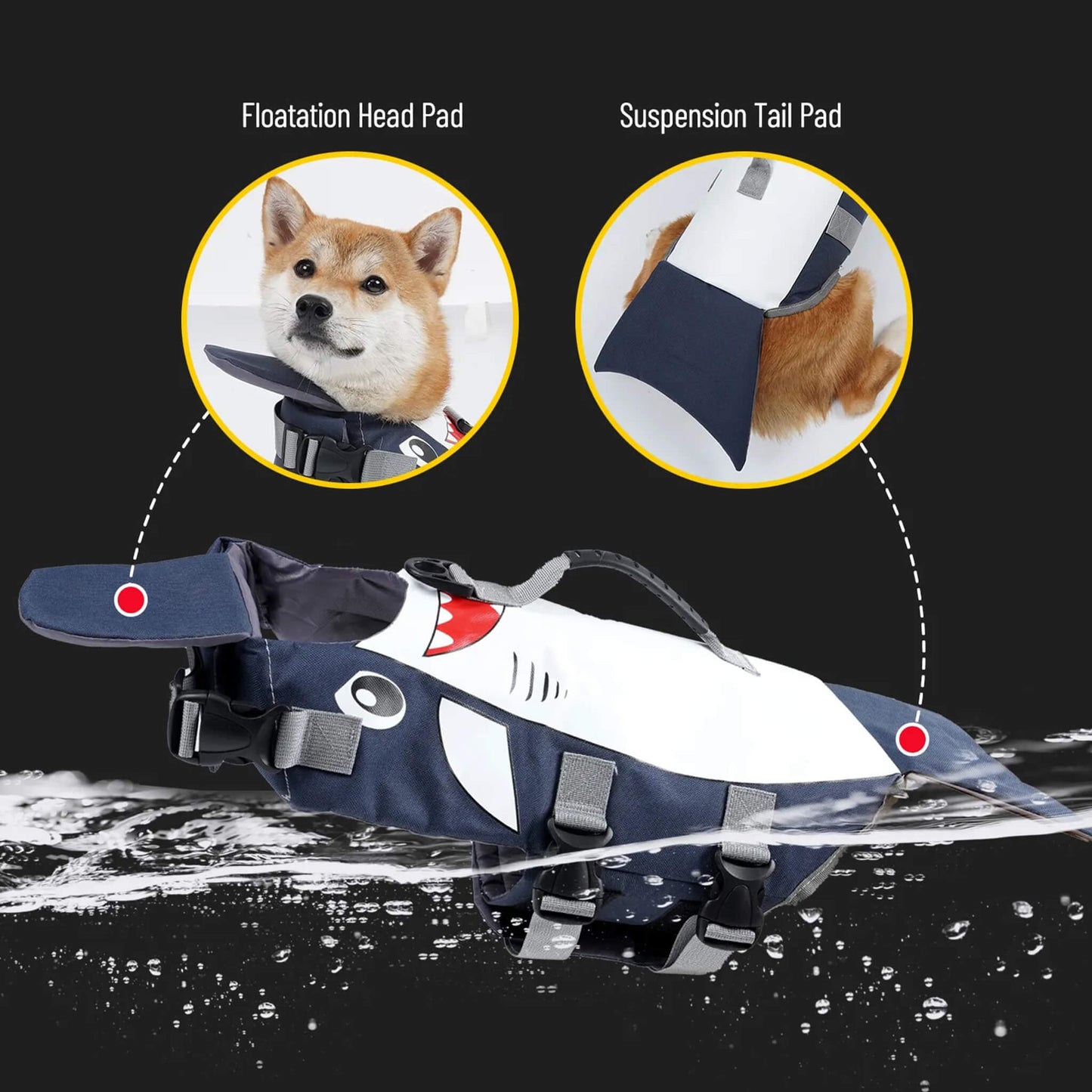 Summer Dog Shark Life Jacket Swimwear