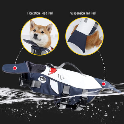 Summer Dog Shark Life Jacket Swimwear