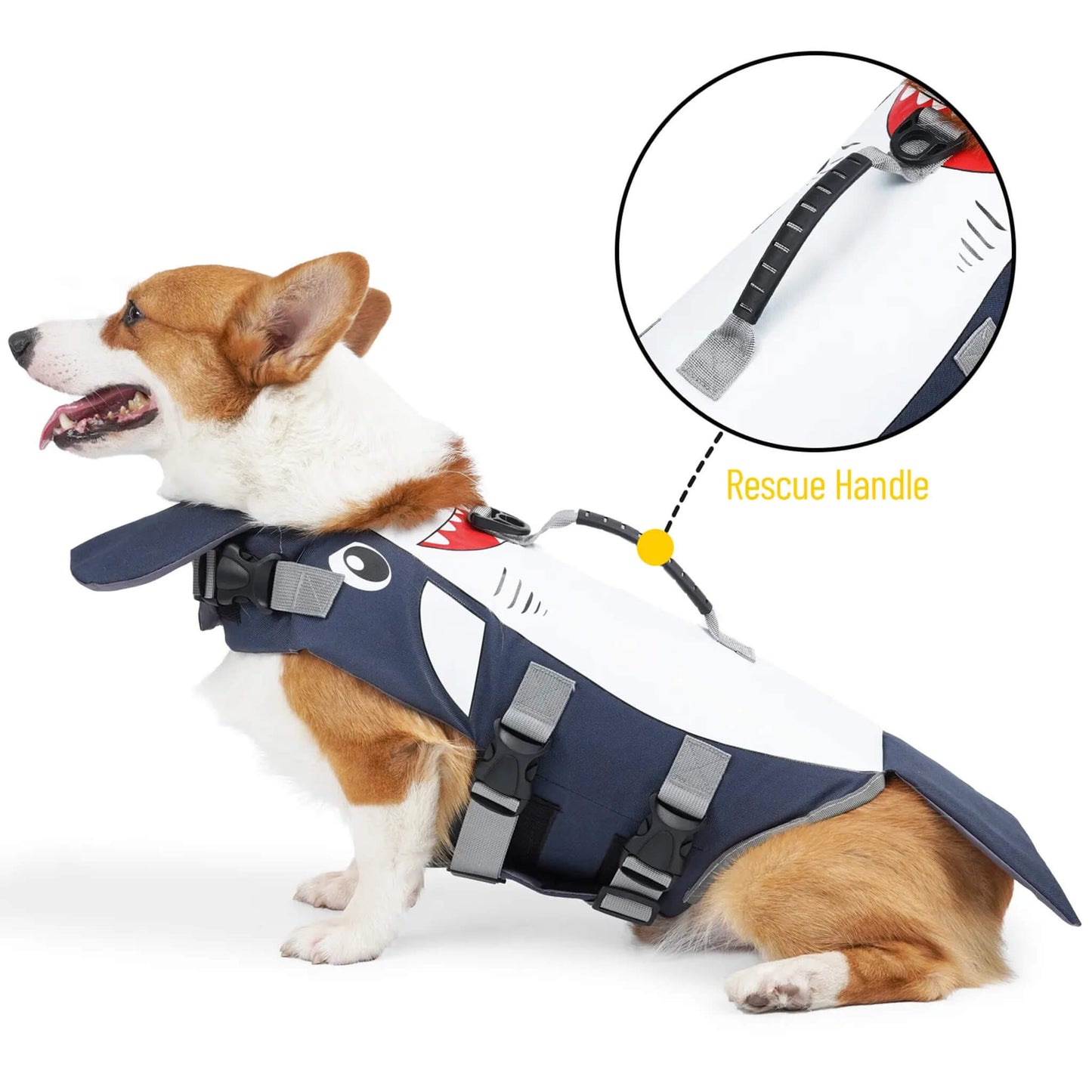 Summer Dog Shark Life Jacket Swimwear