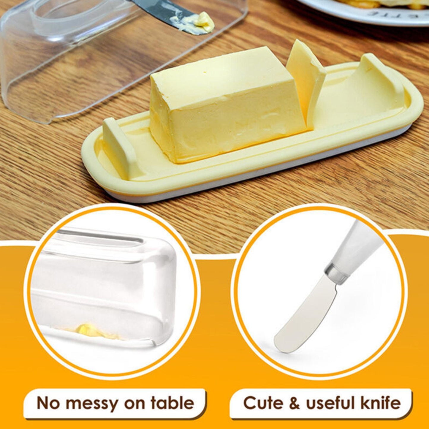 Airtight Butter Dish, Cheese Container with Knife