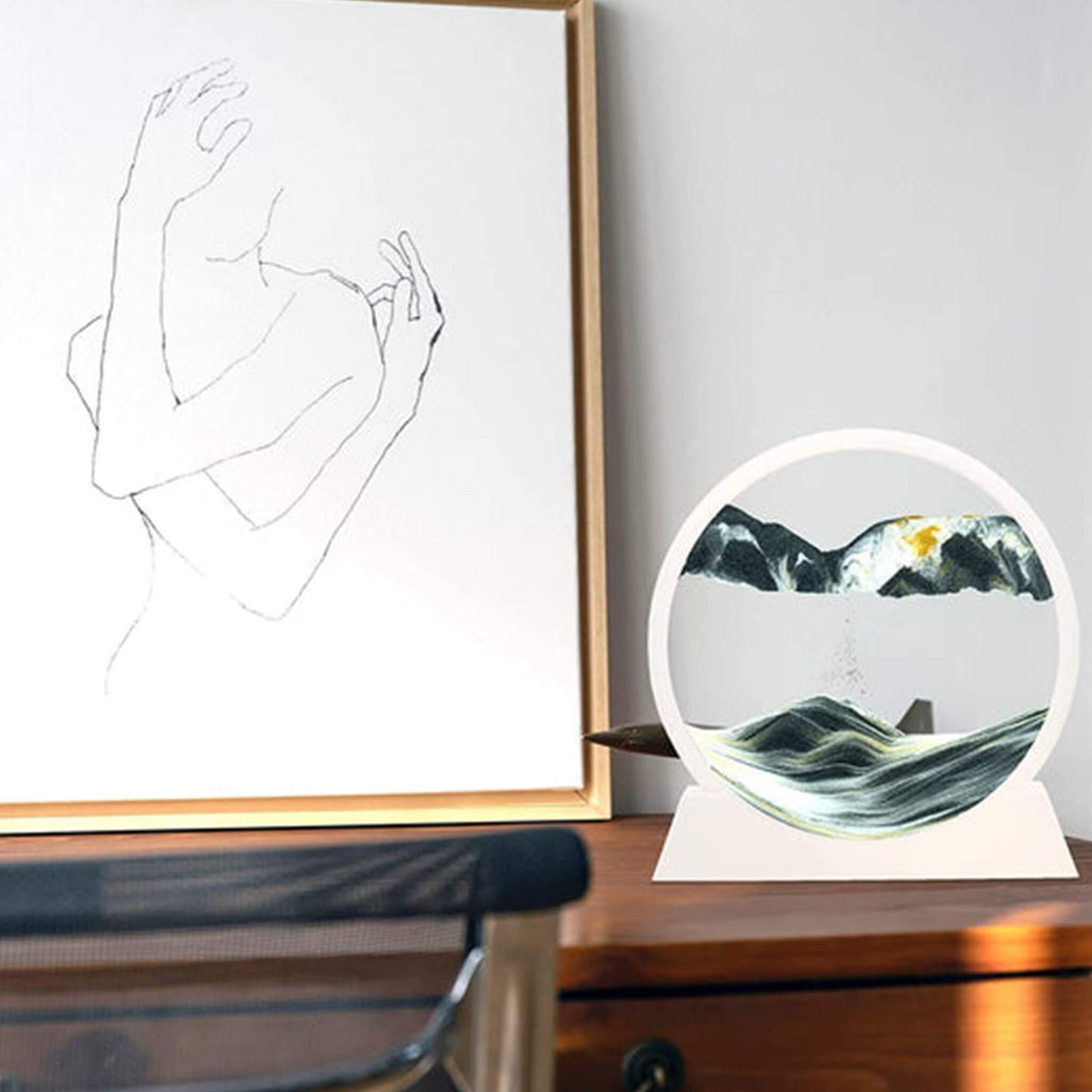 Flowing Sand Frame 3D Sandscape in Motion Display