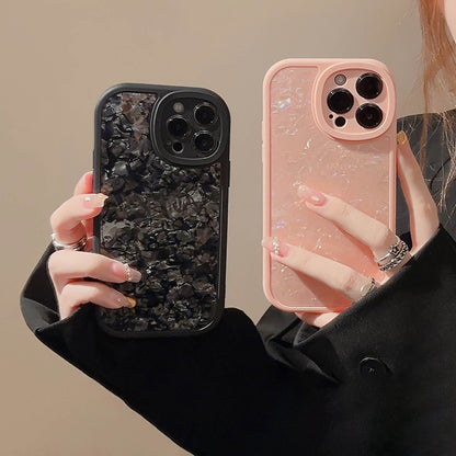 Shiny Pearl Shell Textured Protective Case for Apple iPhone
