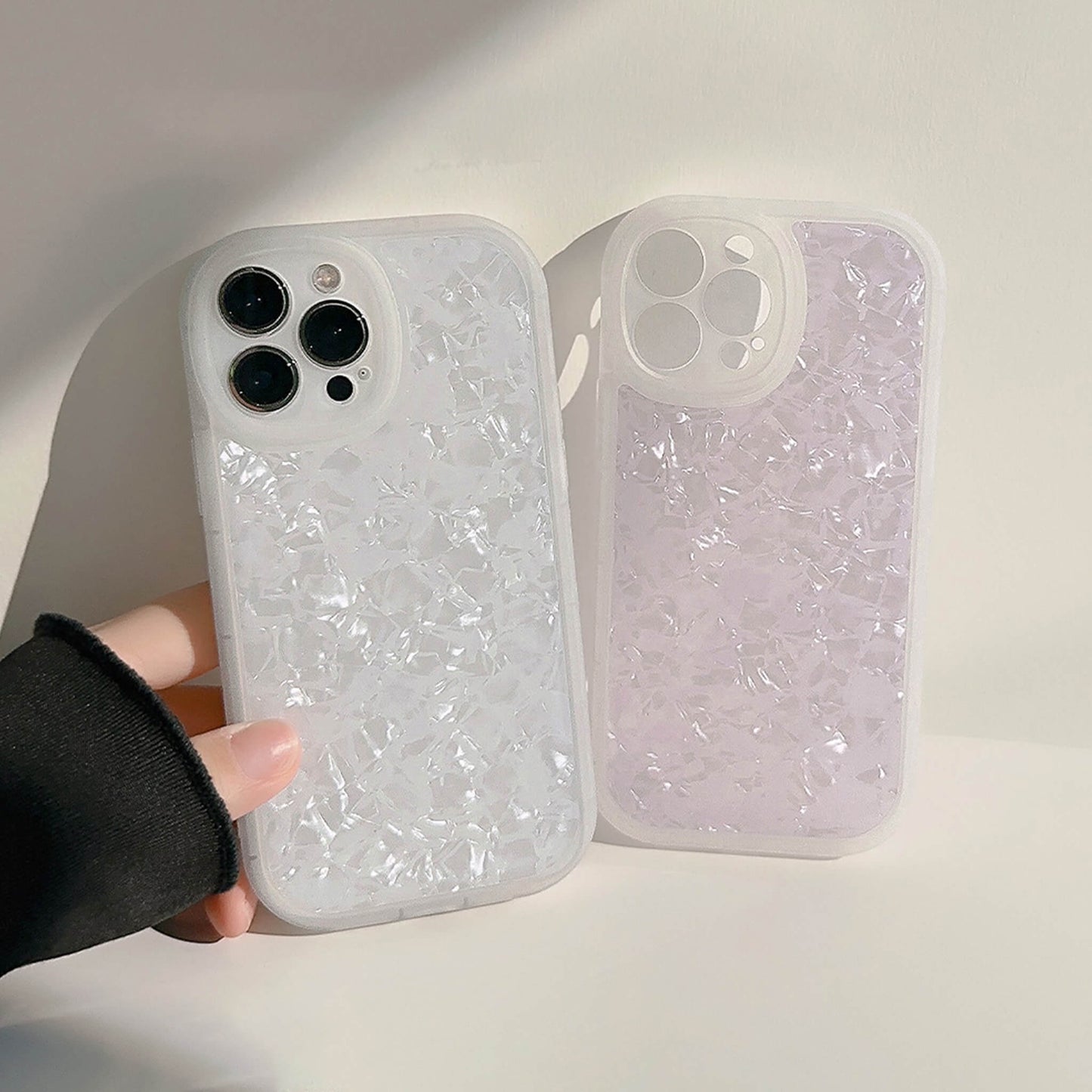 Shiny Pearl Shell Textured Protective Case for Apple iPhone