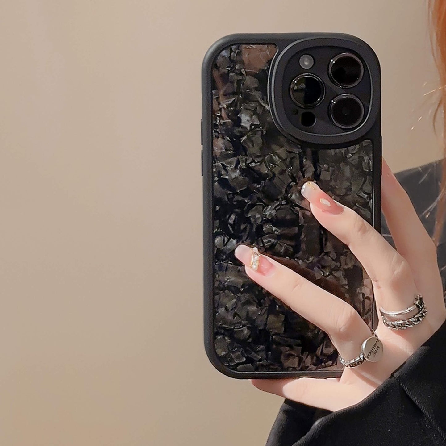 Shiny Pearl Shell Textured Protective Case for Apple iPhone