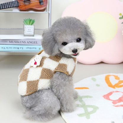 Argyle Pattern Vest Dog Sweater Pet Puppy Clothing.