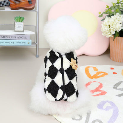 Argyle Pattern Vest Dog Sweater Pet Puppy Clothing.