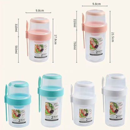 Double-layered Food Container Salad Cereals Shaker Cup