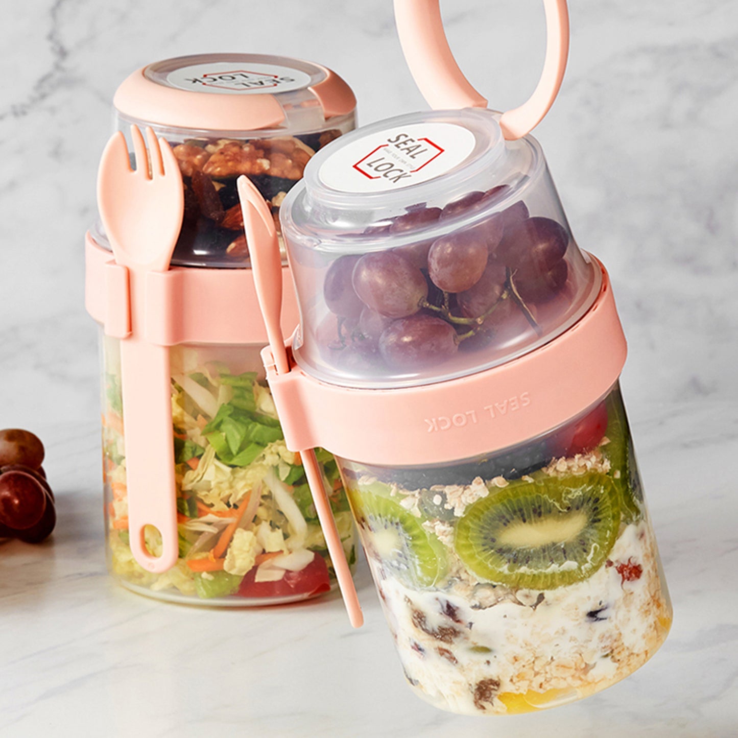 Double-layered Food Container Salad Cereals Shaker Cup