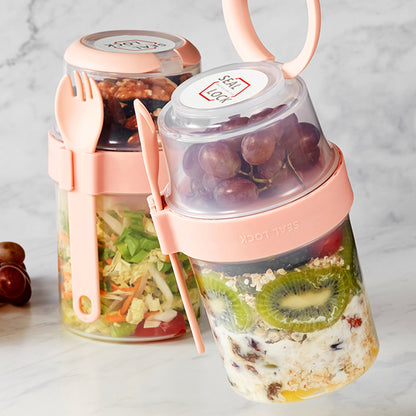 Double-layered Food Container Salad Cereals Shaker Cup