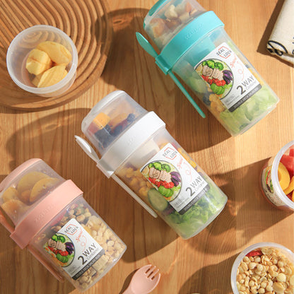 Double-layered Food Container Salad Cereals Shaker Cup