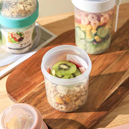 Double-layered Food Container Salad Cereals Shaker Cup